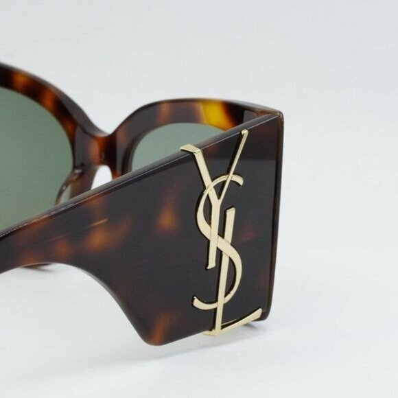 ?️ New Saint Laurent SLM119 BLAZE 002 Sunglasses - Havana Frame, Green Lenses main image 8